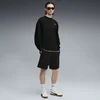 PUMA Essentials Elevated Relaxed Material Crew Sweatshirt Men, Clothing, Black, S