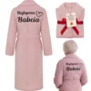 shumee ŽENSKI KOPALNI PLAT ZA BABICO Z VEZENINAMI BEST GRANDMA S/M ROZA [M-BATHROBE5]