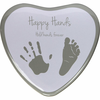 Happy Hands 2D Heart Silver/White set za odtis dojenčka
