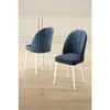Hanah Home set trpezarijskih stolica Mara 8 kom, antracit tkanina Babyface, bele metalne noge