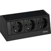 Element vtičnice EVOline R-Dock 3xSchuko, črn