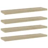 Police za knjige 4 kom boja hrasta sonome 40x10x1,5 cm drvene