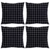 Vidaxl Razprševne blazine 4 pcs Črno karo 60 x 60 cm Poliester
