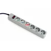 Gembird SPG6-B-6C Surge Protection Power strip, 6 sockets, 1.8m, 16A Automatic Circuit Breaker, Power Switch, Grey