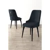 Hanah Home set trpezarijskih stolica Enoa 8 kom, antracit tkanina Babyface, crne drvene noge