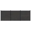 Panel ograde 3 pcs WPC i aluminij Crna