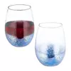 Northix Set 2 kozarcev za vino brez peclja modri z vzorcem