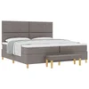 vidaXL vidaXL Postelja z vzmetnico in klopjo Taupe 200x200 cm Tkanina, (22083495)