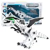 Baterijski robotski dinozaver z gibljivimi krili, lučmi, zvokom, bel
