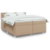 vidaXL vidaXL Box spring postelja z vzmetnico kapučino 200x200 cm um. usnje, (21310534)