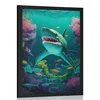 Plakat nadrealističen morski pes - 40x60 silver