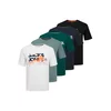 JACK & JONES Majica JJLuke mornarska / zelena / smaragd / črna / bela