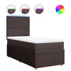 Vidaxl Box spring postelja z vzmetnico temno rjav 90x190 cm blago