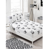 Aberto Design Set čaršaf i 2 jastučenice Panda, 160x200+20 cm , Crno-bela