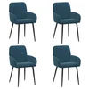 Trpezarijske stolice 4 pcs Baršun Plava 57 x 50 x 85 cm