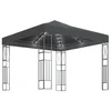 Vidaxl Paviljon z LED lučkami 3x3 m antracitno blago