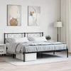 Metalni okvir za krevet s uzglavljem crni 180x200 cm