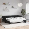 Vidaxl Izvlečna dnevna postelja črna 90x190 cm žamet