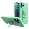 Hurtel Ring Case silikonski ovitek z oporočno prstanko za iPhone 12 mini, mint