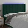 vidaXL LED posteljno vzglavje temno zeleno 183x16x118/128 cm žamet