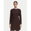 Morgan Pletena obleka 252-RMILOW Temno rjava Slim Fit