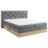 Esposa POSTELJA BOXSPRING 180 cm  x 200 cm , tekstil, leseni material siva, naravne barve