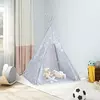 Dječji šator tipi od poliestera s torbom sivi 115x115x160 cm