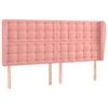 Vidaxl Vzglavje z ušesi roza 203x23x118/128 cm žamet