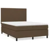 Vidaxl Box spring postelja z vzmetnico temno rjav 140x190 cm blago