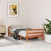 shumee vidaXL Posteljni okvir brez vzmetnice rjave barve 75x190 cm borovina