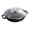 Vok, 30 cm, s steklenim pokrovom, črne barve, Staub