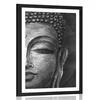 Plakat s paspartujem obraz Bude v črnobeli varianti - 30x45 silver