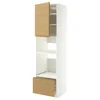 METOD / MAXIMERA Visoki element za ugradne uređaje, bela/Voxtorp im. hrastovine, 60x60x220 cm