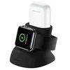 USAMS USAMS SILIKONSKO 2V1 POLNILO STOJALO ZA APPLE WATCH AIRPODS ČRNO, (21980267)