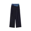 Desigual Hlače z naborki marine / moder denim