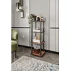 Hanah Home Polica za knjige Bookcase 4 Tiers Square, Orah
