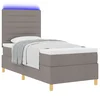LED Box Spring Krevet s madracem Sivo-smeđa 90 x 190 cm tkanina