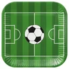 Kvadratni papirnati krožnik Soccer Green, 23 x 23 cm, 8 kosov.