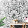 Tapeta abstraktna etno Mandala v črnobeli barvi - 343x231