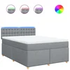 Vidaxl Box spring posteljni z vzmetnico svetlo siv 140x190 cm blago