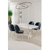 Hanah Home Set Trpezarijski sto i 4 stolice Rigel, Plavo-beli