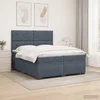 Vidaxl Postelja boxspring z vzmetnico Temno siva 200 x 200 cm Žamet