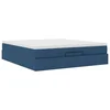 Vidaxl Otomanski posteljni okvir z vzmetnicami moder 200x200 cm blago