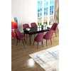 Hanah Home Set Trpezarijski sto i 6 stolica Han, Bordo-crni