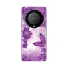 Silikonska maska za Honor Magic 5 Lite Butterfly And Flowers Print ljubičasta
