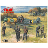 ICM maketa-miniatura Bf 109F z nemškimi piloti in zemeljsko posadko • maketa-miniatura 1:48 starodobna letala • Level 3