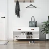 Vidaxl vidaXL Klop s prostorom za čevlje, bela, 102x35x55 cm