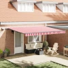 Skrovita tenda Crvena i bijela 450 ×350 cm tkanina