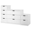 NORDLI Komoda s 9 fioka, bela, 160x99 cm
