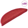 Prostirke za stepenice 30 kom 56x17x3 cm crvene poluokrugle